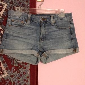 J crew indigo denim shorts